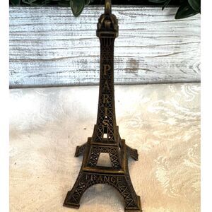 Little Vintage Eiffel Tower statue; Paris souvenir, metal Paris Eiffel Tower